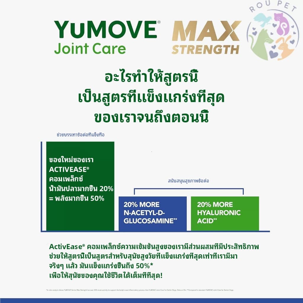 YuMOVE Senior Max Strength สูตรแรงที่สุดสำหรับสุนัขสูงวัย 120 เม็ด จุใจ ประหยัดค่ารักษาระยะยาว รูปที่ 3