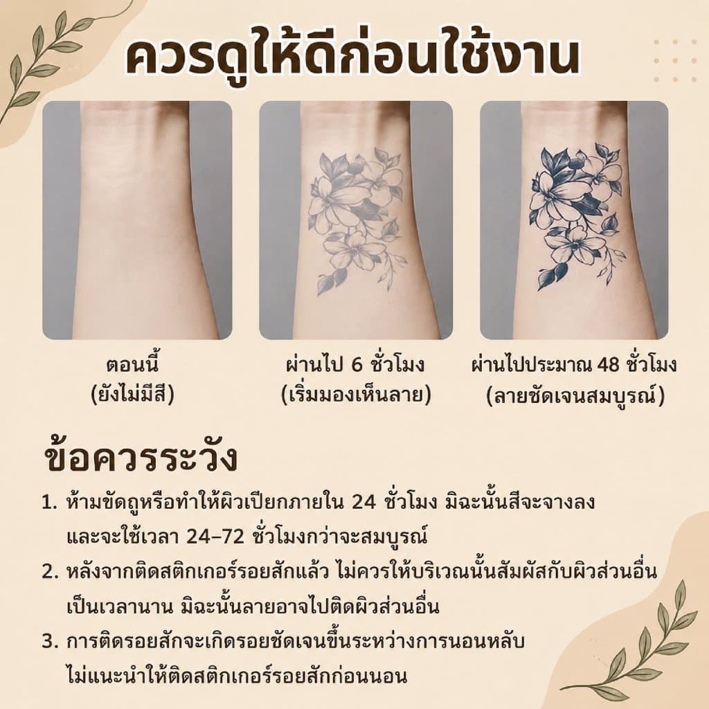 ส่งCODในไทยสติ๊กเกอร์สักตัวอักษร ดาร์กสไตล์เหมือนสักจริง กันน้ำ ไม่เจ็บผิว ติดทนนาน15 วัน รูปที่ 3
