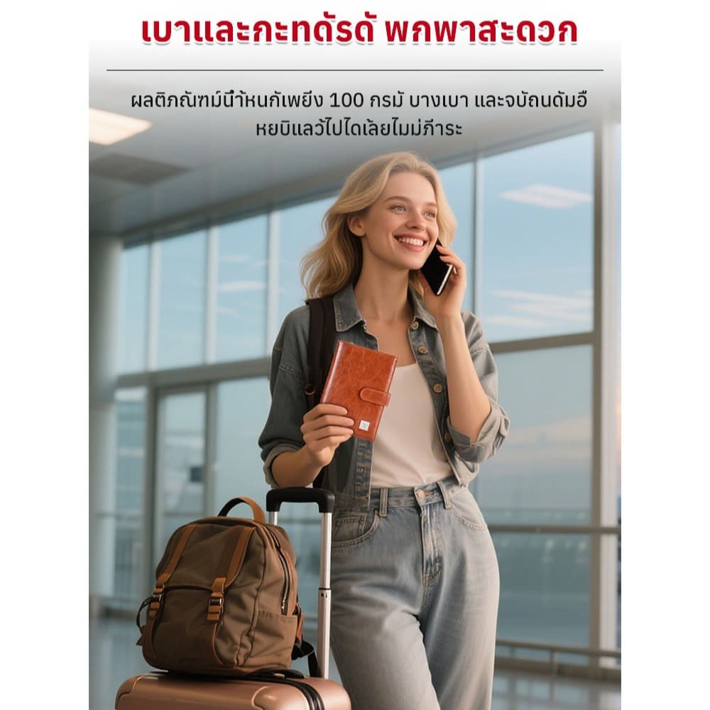 คุณภาพสูง รองรับ COD กระเป๋าใส่พาสปอร์ตเดินทาง ป้องกัน RFID ป้องกันโจรกรรม กันน้ำ มี 8 ช่องใส่บัตร หลายช่องจัดเก็บเอกสา รูปที่ 7