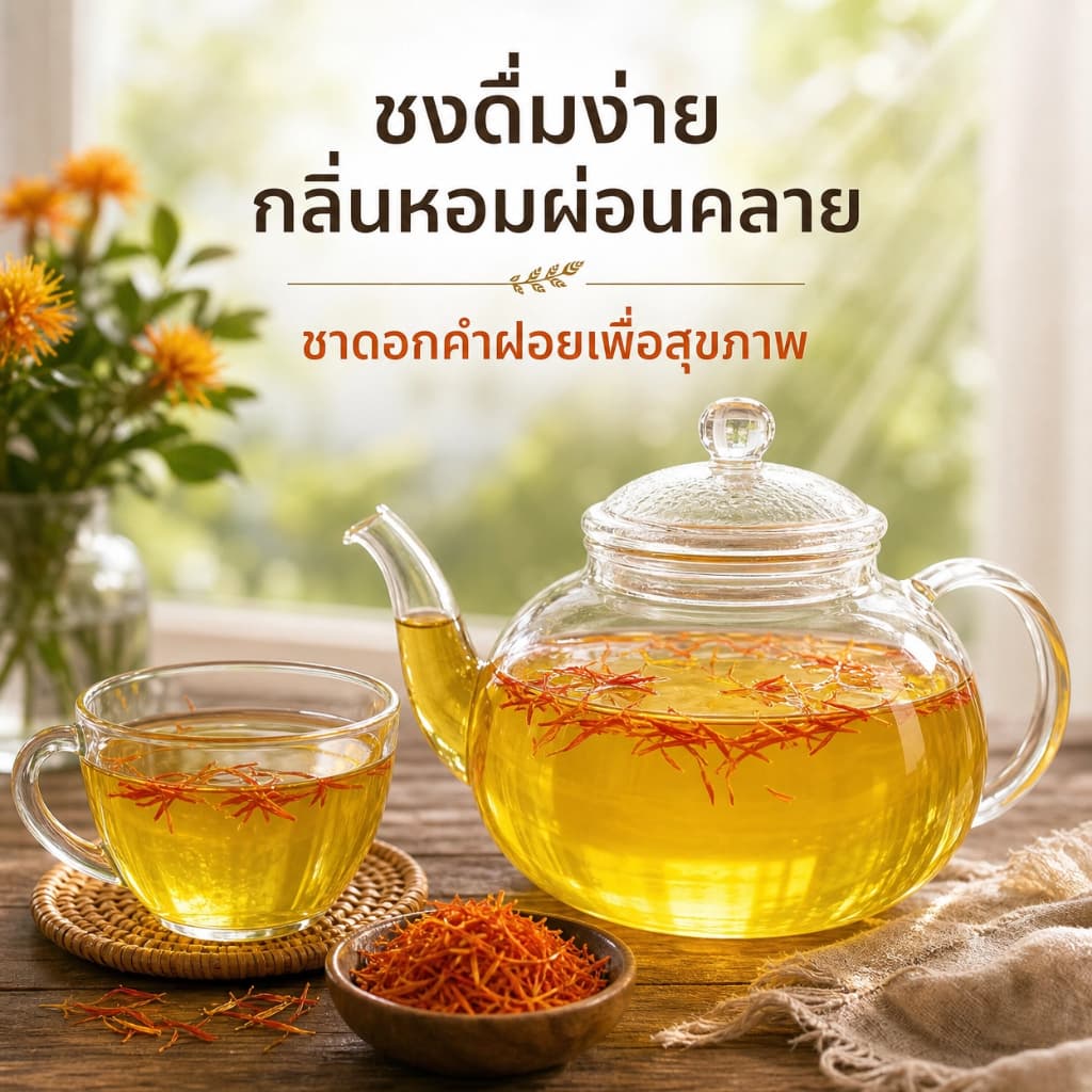 ดอกคำฝอย Safflower ธรรมชาติ 100% ชงดื่มเป็นชาได้ ไม่มีสารเจือปน Superfood สมุนไพรไทย 100g รูปที่ 5