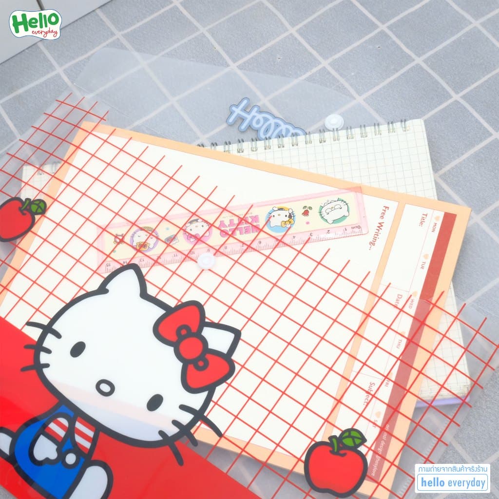 hello kitty แฟ้มเอกสาร แบบกระดุม มี2สี น้ำเงินและแดง สามารถใส่ A4 ได้ - ลิขสิทธิ์แท้ รูปที่ 7