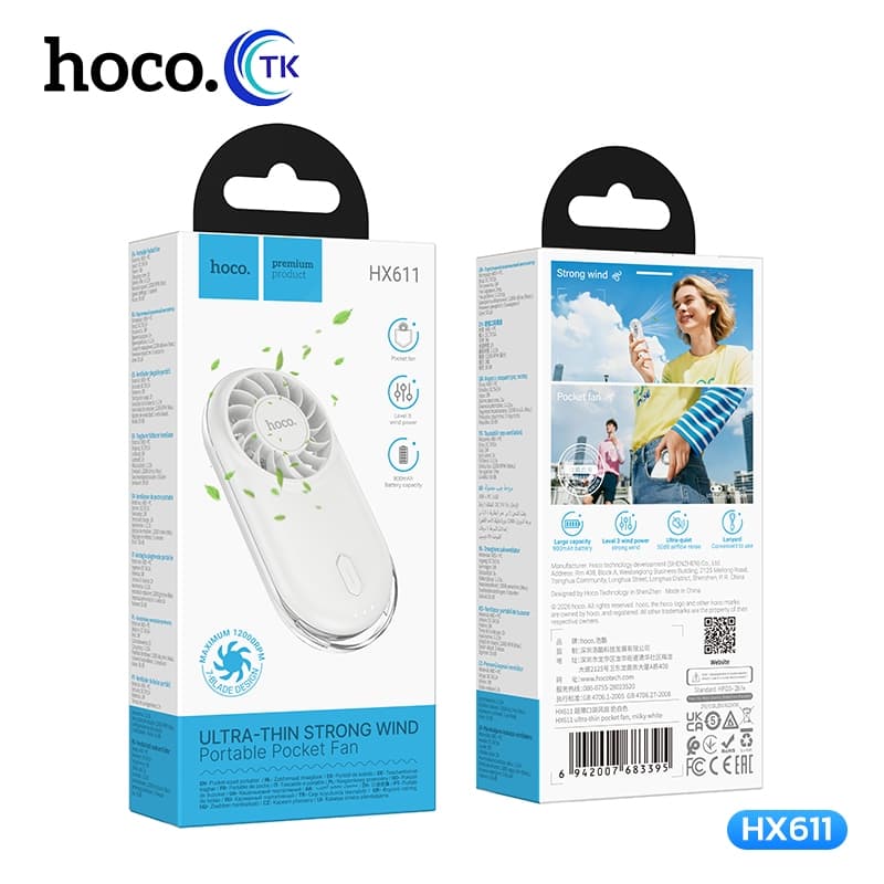 HOCO พัดลมพกพา MINI ความเร็วรอบสูงถึง 12000RPM ปรับแรงลมได้ 3 ระดับ เสียงเบา น้ำหนักเบา พกพาสะดวก HX611 รูปที่ 9