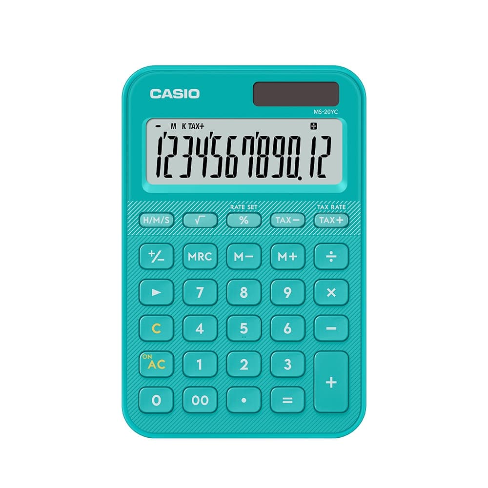 Casio Calculator เครื่องคิดเลขคาสิโอ้ สีสัน ประเภทตั้งโต๊ะ MS-20YC 12 หลัก รูปที่ 9