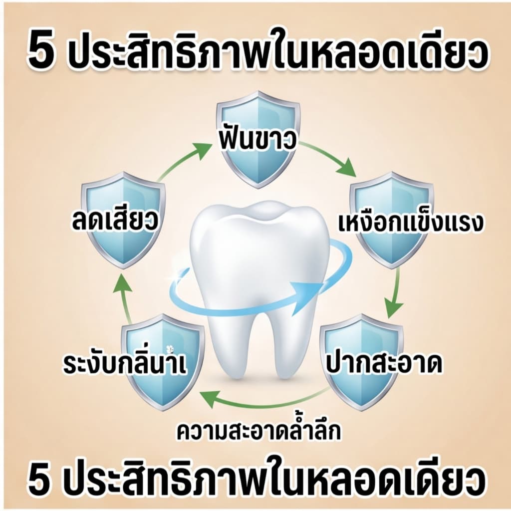 D.Dent ยาสีฟัน ดี.เด้นท์ สมุนไพรแท้100% ชนิด 5in1 Peppermint ลมหายใจหอม สดชื่น ลดกลิ่นปาก ฟันขาวสะอาด รูปที่ 3
