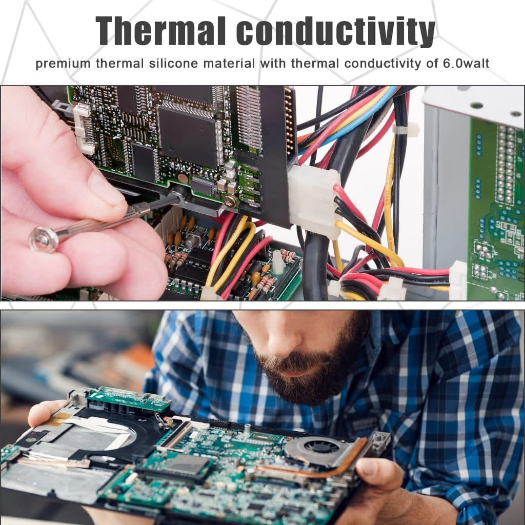 2 เม็ด แผ่นระบายความร้อน cpu 10x10 ซม. แผ่นระบายความร้อนซิลิโคน ซิลิโคนแผ่นระบายความร้อน การ์ดจอ Cooling Thermal Pad รูปที่ 9
