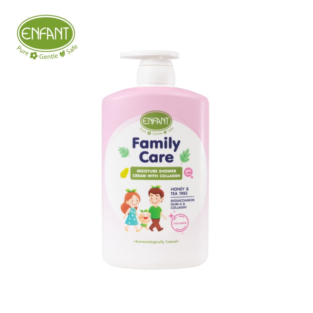Enfantอองฟองต์Family Care Moisture Shower Cream With Collagenสำหรับเด็ก3ปีขึ้นไป1,000 มล.x2แถมกระเป๋าผ้า รูปที่ 2