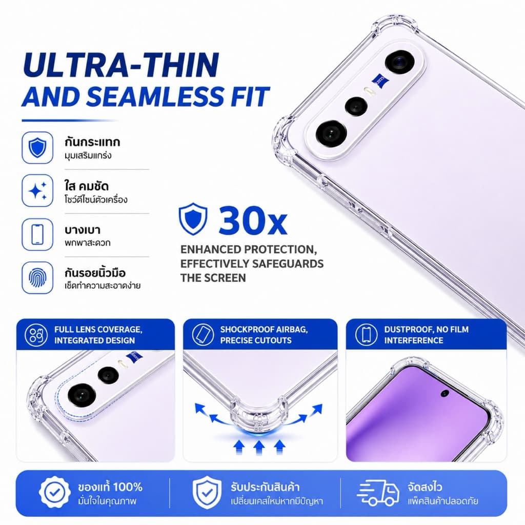 เคสใสกันกระแทก Vivo X300 FE กันกล้อง ใสนิ่ม สวย รูปที่ 2