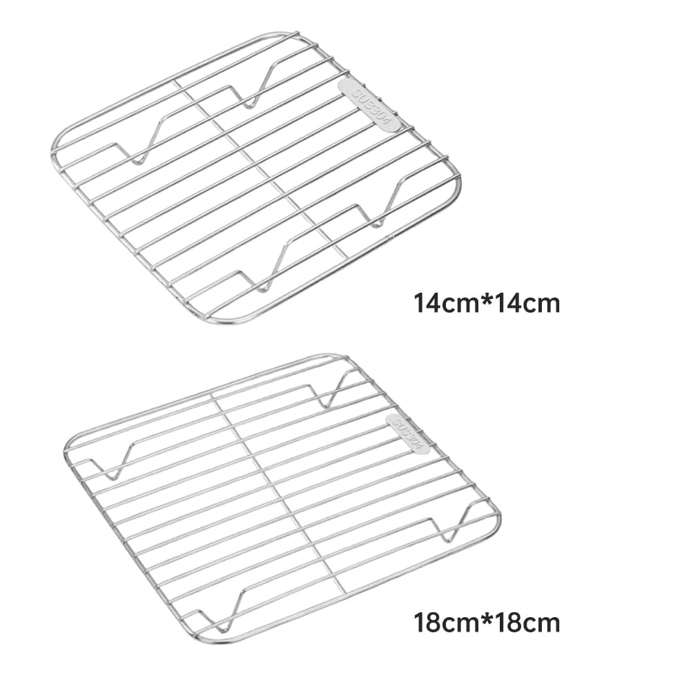 304 Stainless Steel Air Fryer Rack 2cm Raised Feet for Oven Microwave Grid Cooking Rack Even Heat รูปที่ 5