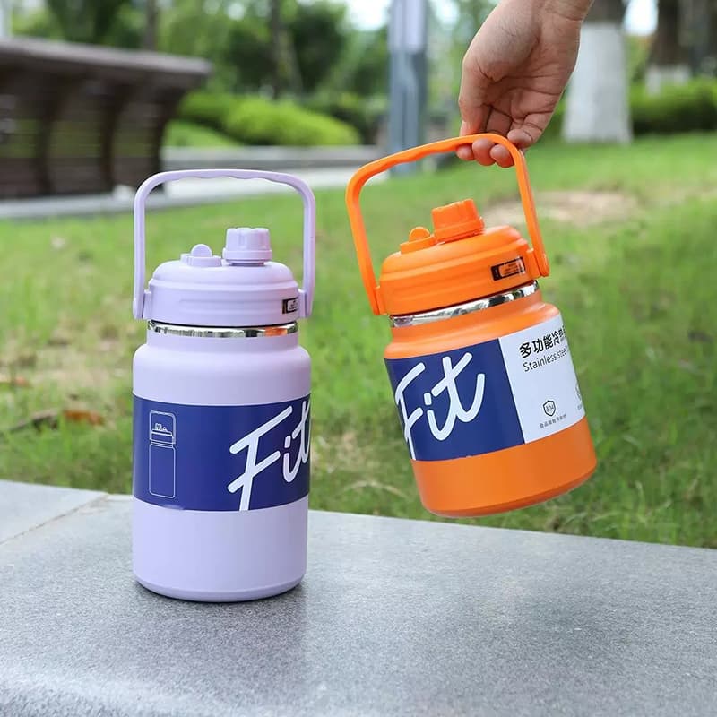 ขวดน้ำสแตนเลส 304 กระบอกน้ำเก็บอุณหภูมิ กระติกน้ำ 1.5/2/2.5L การเก็บรักษาความร้อนอย่างต่อเนื่อง กระติกน้ำร้อนพกพา รูปที่ 6