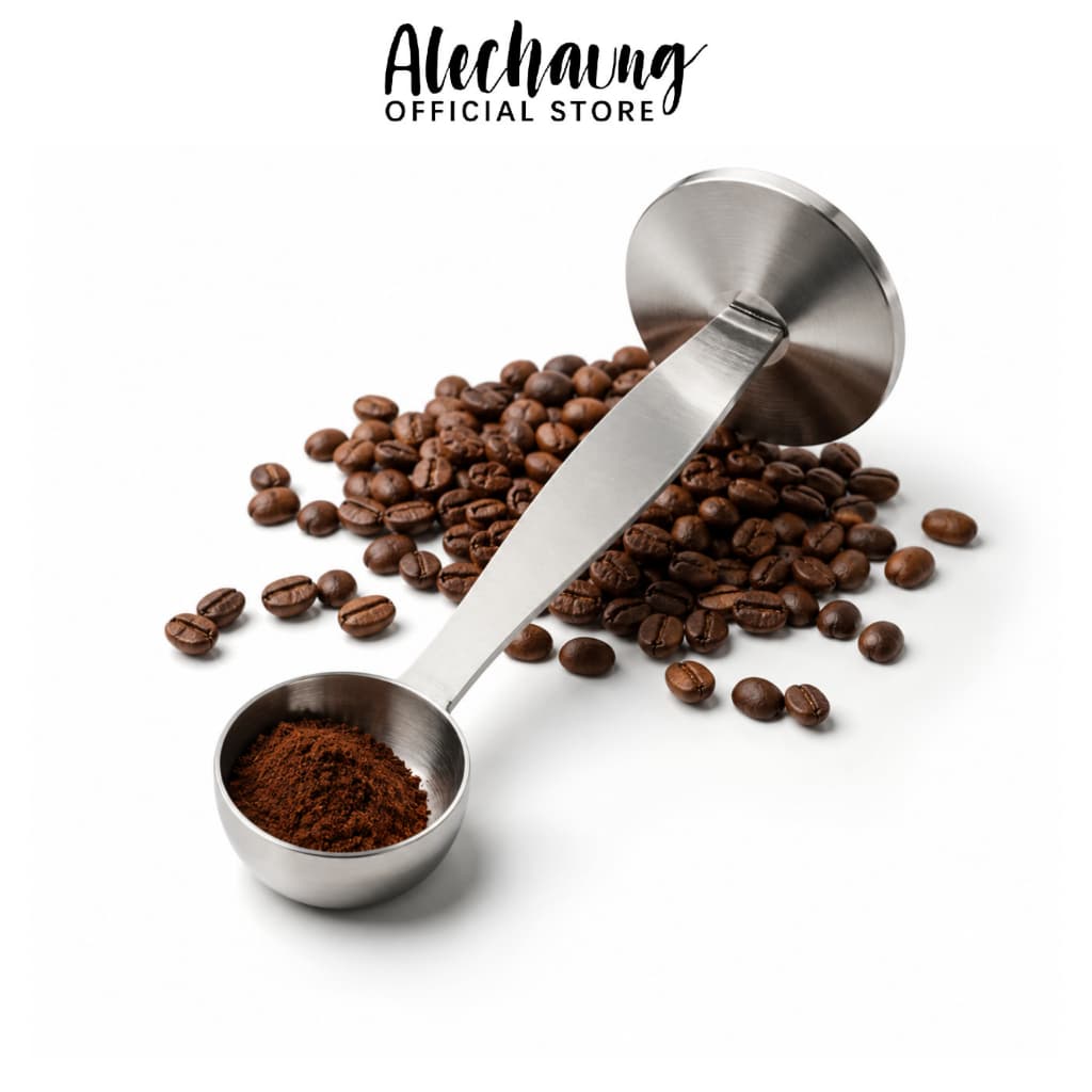 Alechaung ช้อนตวงกาแฟ ช้อนตักผงกาแฟ Coffee Scoop ขนาด 6 กรัม ฐานตั้งได้ พร้อมเทมเปอร์ รูปที่ 1