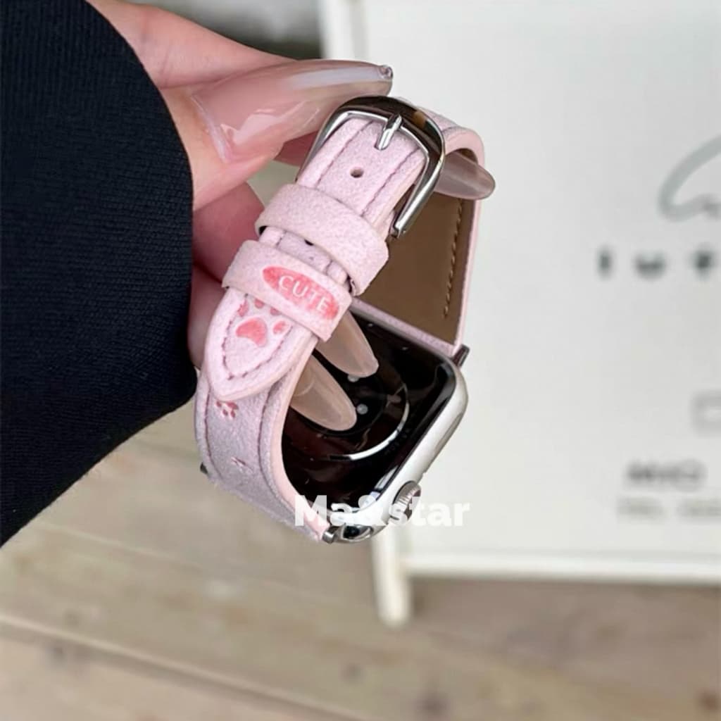 หนังขอบเล็ก สำหรับ watch11 10 9 8 se 7 6 ขนาด 40/41/42/44/45/46มม สายนาฬิกา smart watch หนัง สายแอปเปิ้ลวอช ปั้ม kitty รูปที่ 6