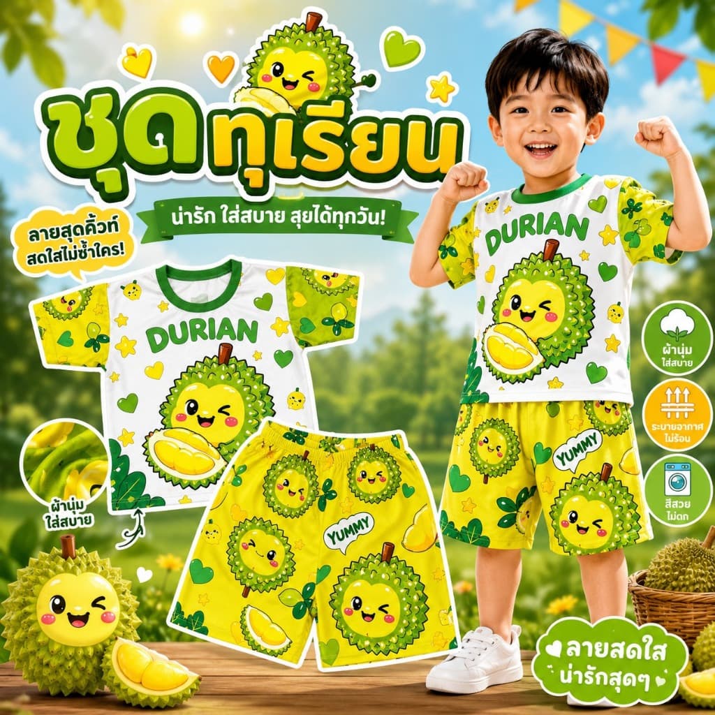 ชุดเซ็ทเด็กลายถุงขนมหน้าหลัง แขนสั้น- ขาสั้น ผ้าไมโครพรี่เมี่ยม ใส่สบายระบายอากาศได้ดี พร้อมจัดส่ง รูปที่ 5
