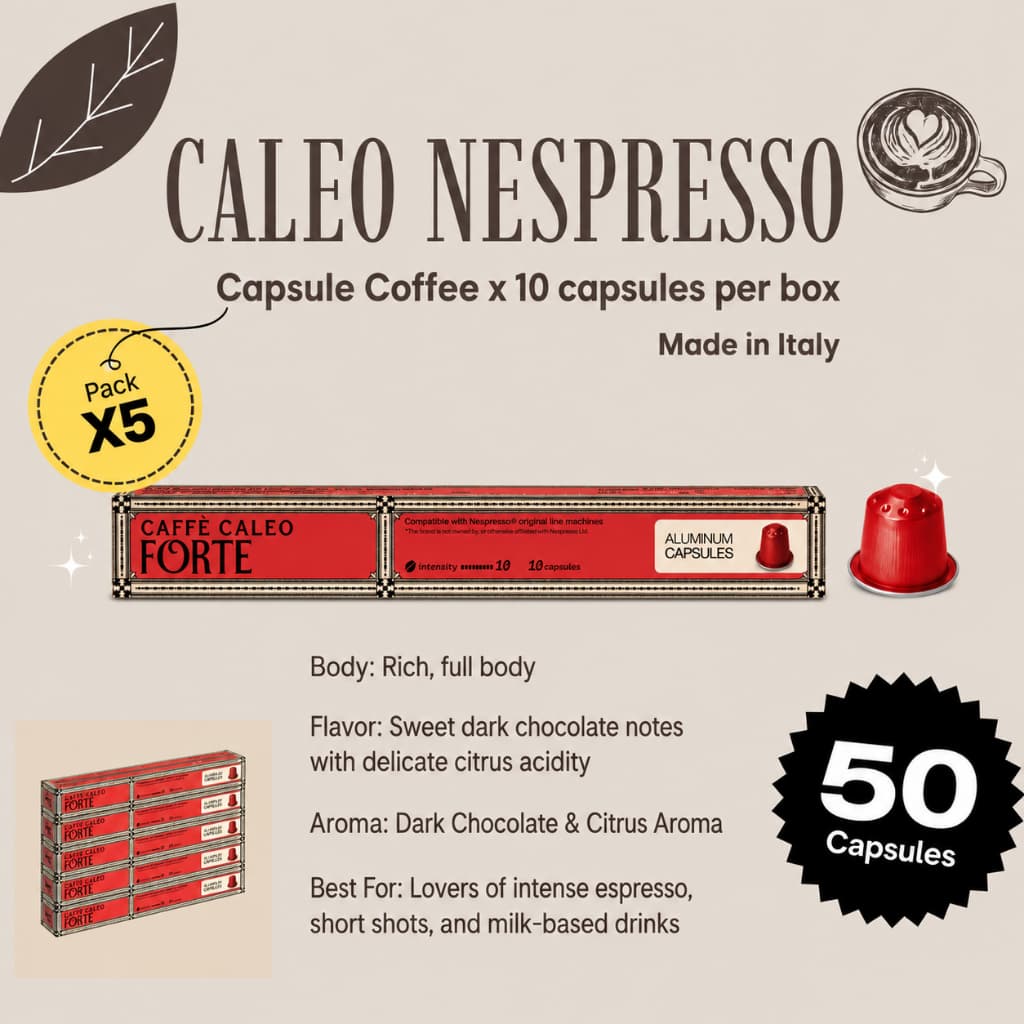 ยกแพ็ค 50/100 แคปซูล CAFFÈ CALEO Nespresso Capsules กาแฟแคปซูลอิตาลีแท้ Aluminum Capsules รูปที่ 7