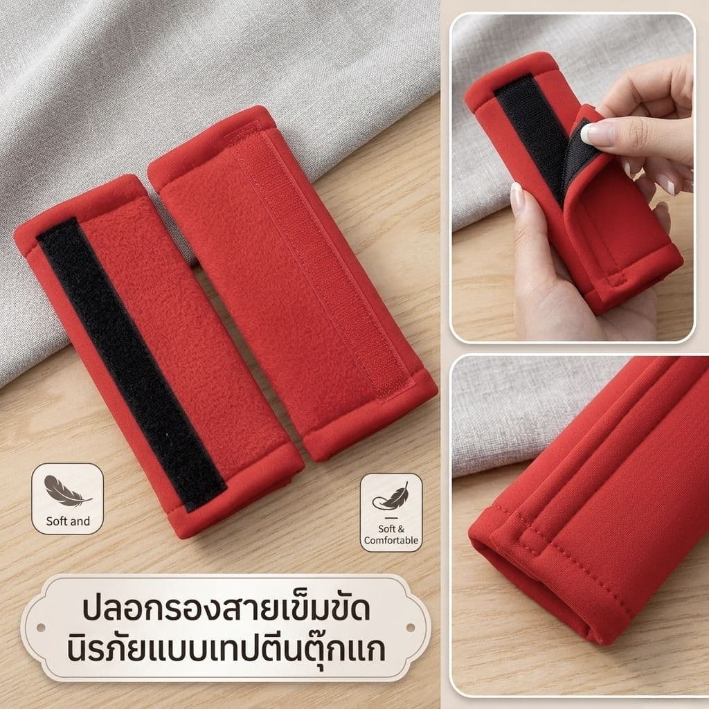ปลอกรองสายเบลท์ Shoulder Pads ใช้สำหรับรถเข็นเด็ก หรือคาร์ซีท combi aprica ailebebe recaro camera fico และอื่นๆ รูปที่ 2