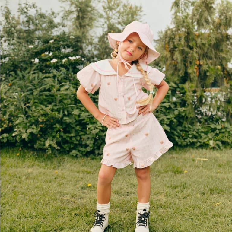 lookbookpetite x saeson | camping shorts สี pink daisy field รูปที่ 3