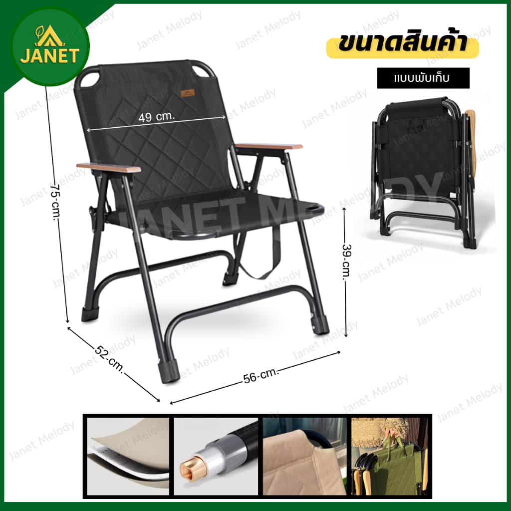 TOP SUN Janet เก้าอี้แคมป์ปิ้ง Kermit Chair รุ่น Pro เก้าอี้สนาม เก้าอี้พับ รูปที่ 5