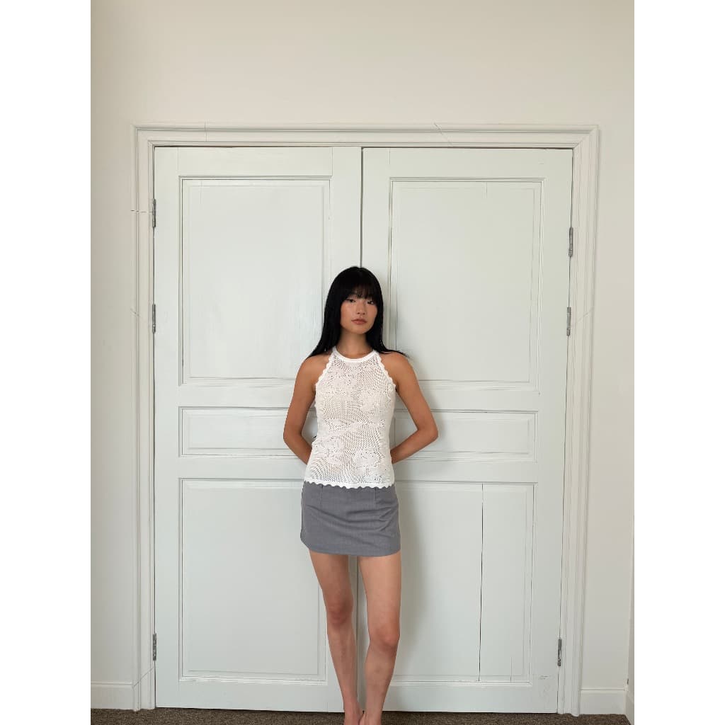 เสื้อคล้องคอผ้านิตทอลายดอกไม้ Rush Official Keri Halter Top Floral Detail *รุ่นใหม่ รูปที่ 8