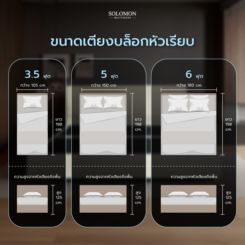 SOLOMON เตียงบล็อก ไม้ระแนง ฐานเตียงบล็อกไม้อย่างดี ไม่มีขา หุ้มหนัง PVC หัวเรียบ แข็งแรงทนทาน มีให้เลือก 4 สี รูปที่ 5