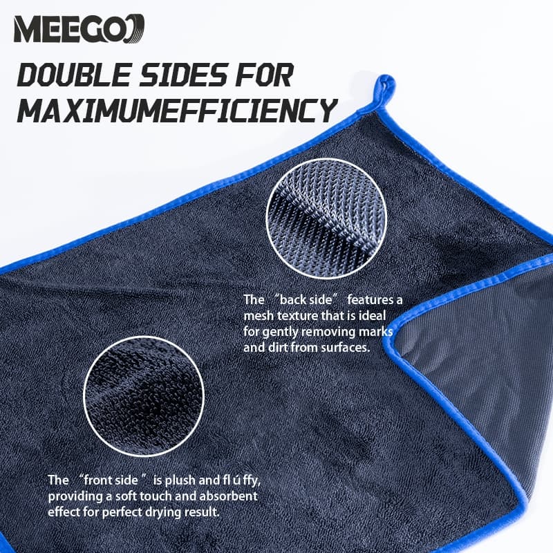 MeeGoo ผ้าไมโครไฟเบอร์เช็ดรถ ผ้าขนหนูหนังนิ่ม ผ้าเช็ดรถ ไมโครไฟเบอร์ ดูดซับได้ดี บ้านๆ ขัดเงา รูปที่ 6