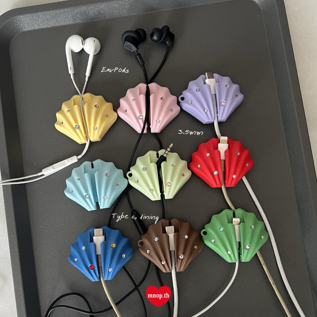 Cable Organizer Seashell Tiara ที่เก็บสายชาร์จหัว Type C / lightning / หูฟัง / 3mm รูปที่ 2