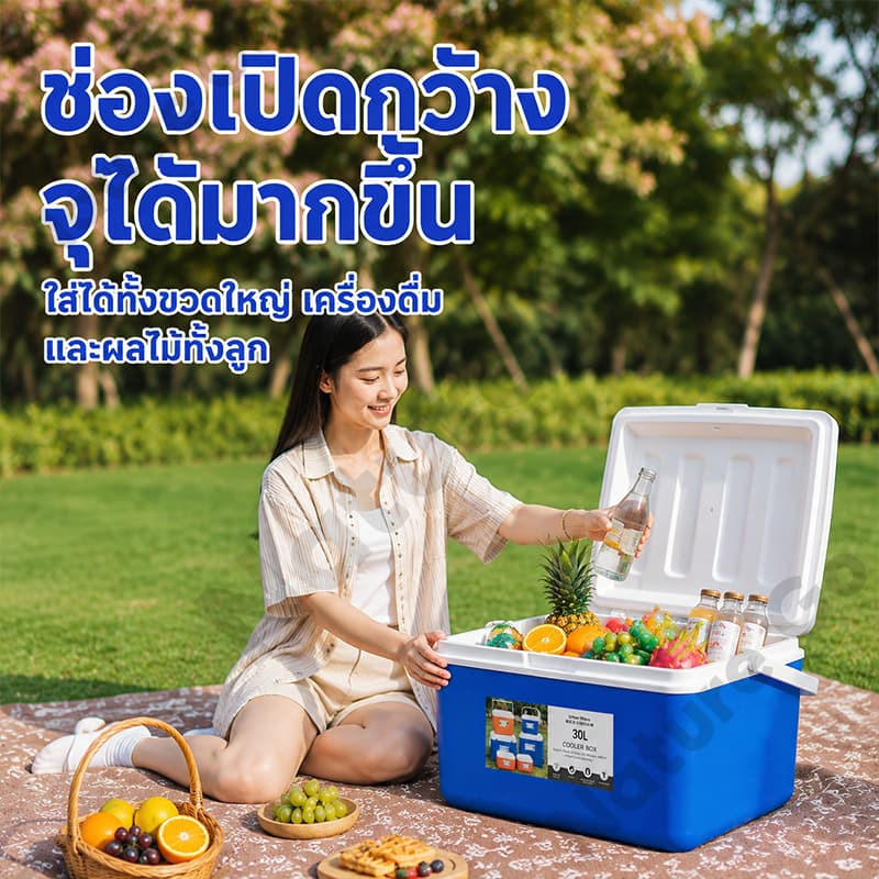 กระติกน้ำแข็ง ตู้เย็น แบบพกพา ตั้งแคมป์ กลางแจ้ง camping กระติกเก็บความเย็น ความจุ 6L/10L/16L/30L รูปที่ 9