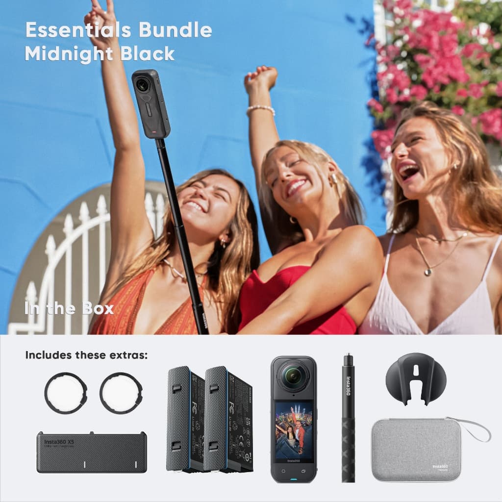 INSTA360 X5 กล้องแอคชั่น ถ่ายวิดีโอ 8K กันน้ำลึก 15m Sensor 1/1.28" ถ่ายรูป 72mp USB-C กล้อง 360 Action Camera รูปที่ 3