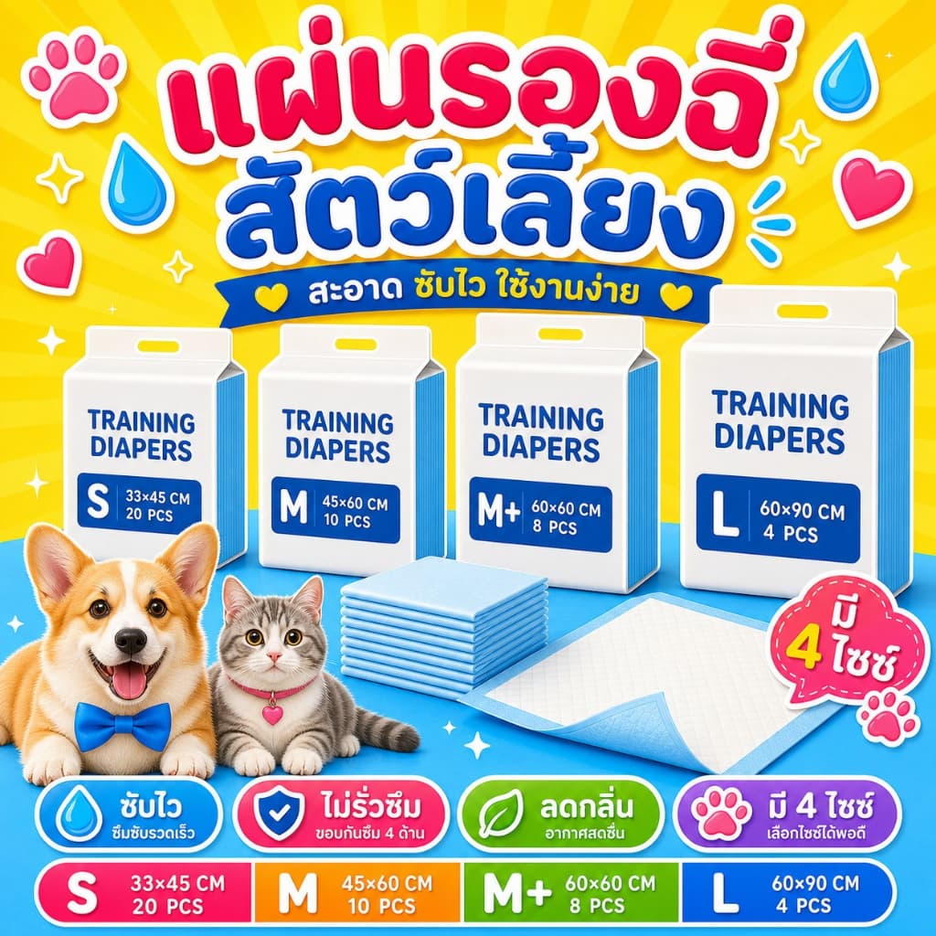 Deemar แผ่นรองฉี่ Cocoyo แผ่นรองฉี่แมว แผ่นรองฉี่สุนัข ช่วยฝึกขับถ่าย ระงับกลิ่น ซึมซับไดีดี ยิ่งขึ้น Betterdog รูปที่ 9