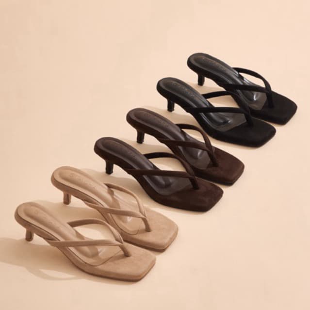 TACHA Alexa sandals รองเท้าหูหนีบหนังกลับ ส้น 1.5 นิ้ว รูปที่ 1