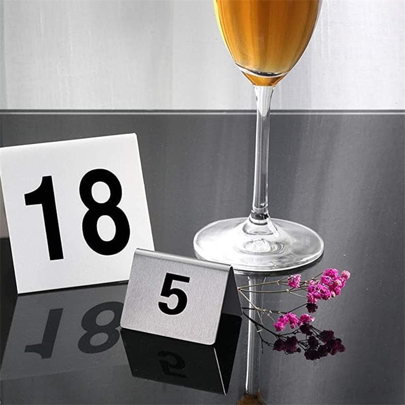 ป้ายหมายเลขโต๊ะสแตนเลส เบอร์โต๊ะ มี10ชิ้น Table Numbers Set 1-20 ป้ายตั้งโต๊ะ ป้ายบอกเลขโต๊ะสแตนเลส รูปที่ 3