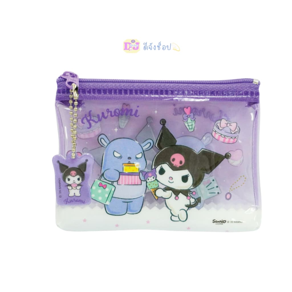 Sanrio กระเป๋าใส่เหรียญ ลายลิขสิทธิ์แท้ ขนาดพกพา B008 B011 Kitty Kuromi Melody รูปที่ 6