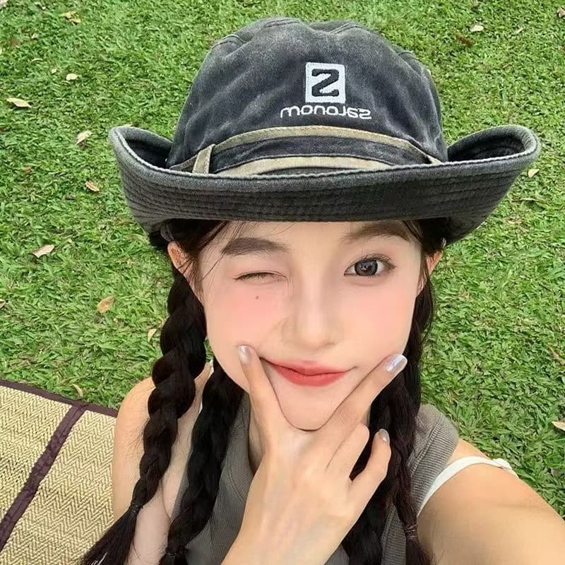หมวกบักเก็ต สไตล์ญี่ปุ่น ตะวันตก คาวบอย สําหรับตกปลา เดินป่า ตั้งแคมป์ รูปที่ 5