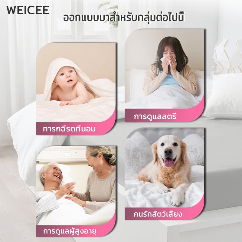 WEICEE ผ้าปูที่นอน ปลอกหมอน ชุดเครื่องนอน ปลอกผ้านวม ปอกหมอนข้าง มี3ฟุต/3.5ฟุต/5ฟุต/6ฟุต Beding set รูปที่ 8
