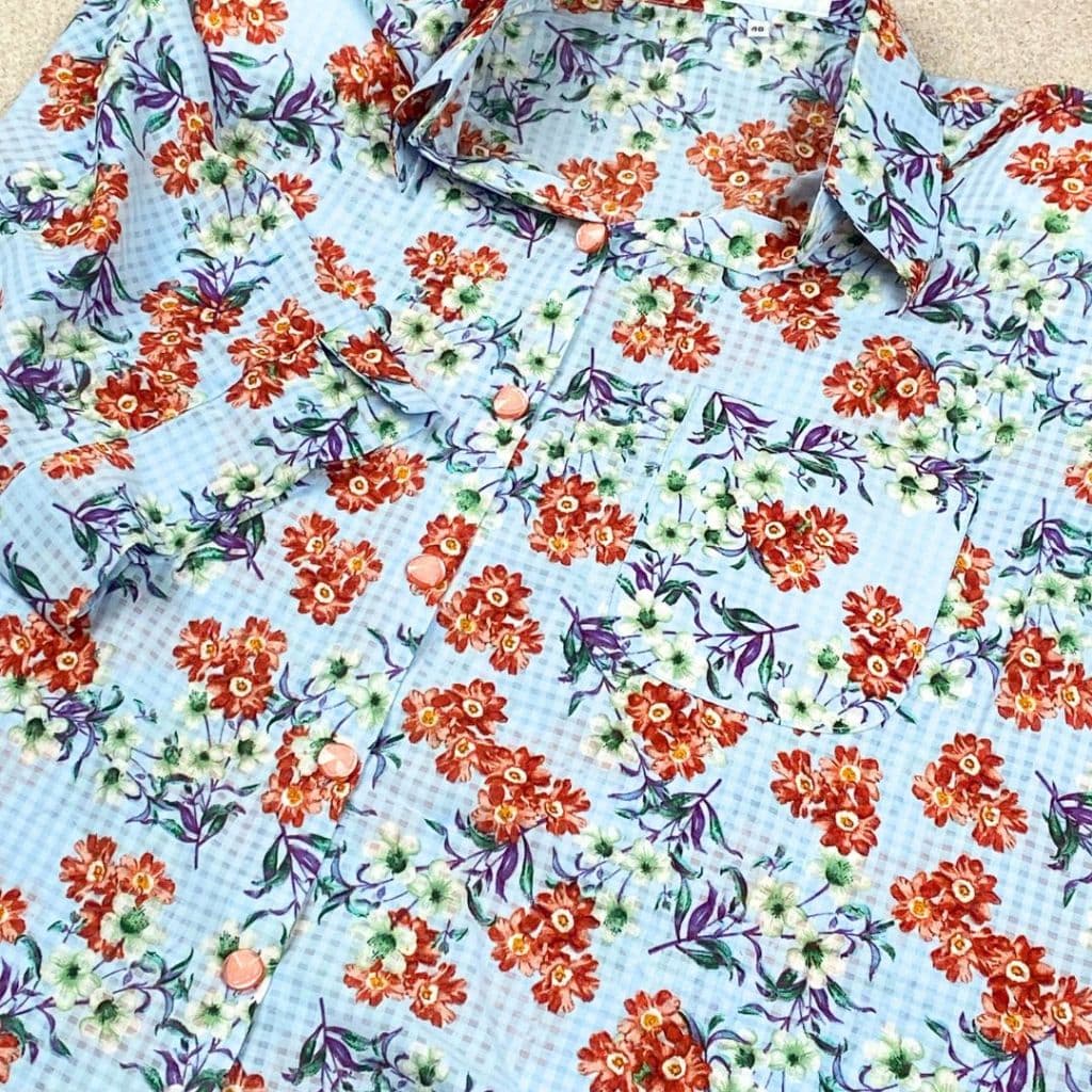 021 - 034 เสื้อแม่บ้าน เสื้อเชิ้ตหญิง เสื้อคนแก่ 40 42 44 46 48 50 52 ผ้าใส่สบาย100% ไม่หด รีดไม่อยาก เบาสบาย รูปที่ 9