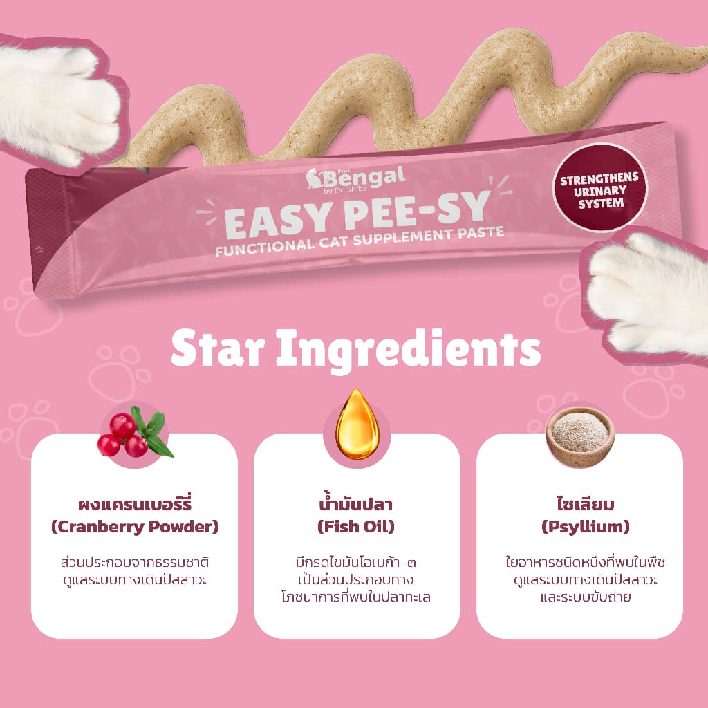 Prof. Bengal Easy Pee-sy Cat Paste ขนมแมวเลียสูตรการขับถ่าย 200 กรัม สำหรับแมวทุกพันธุ์ รูปที่ 2