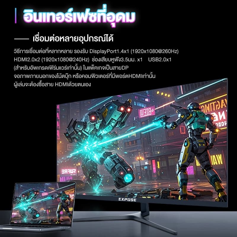 27 นิ้ว จอคอมพิวเตอร์ 165hz จอคอม monitor 24 นิ้ว จอคอมพิวเตอร์ 2K จอโค้ง IPS 1MS เต็มจอไร้ขอบ LED UHD รับประกัน 1 ปี รูปที่ 5
