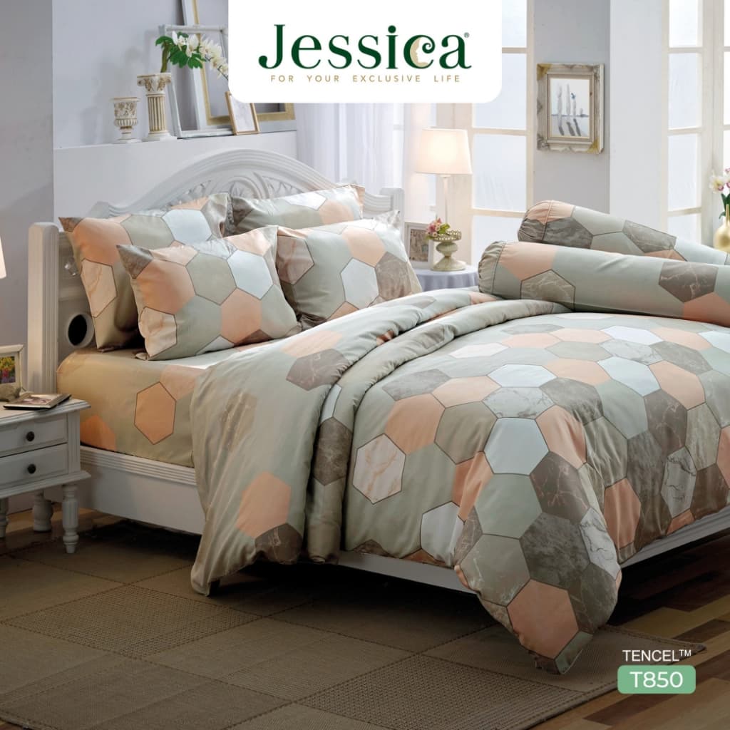Jessica Tencel T850 ชุดเครื่องนอน ผ้าปูที่นอน ผ้าห่มนวม เจสสิก้า พิมพ์ลวดลายโดดเด่น ให้สัมผัสที่นุ่มลื่นดุจแพรไหม รูปที่ 1