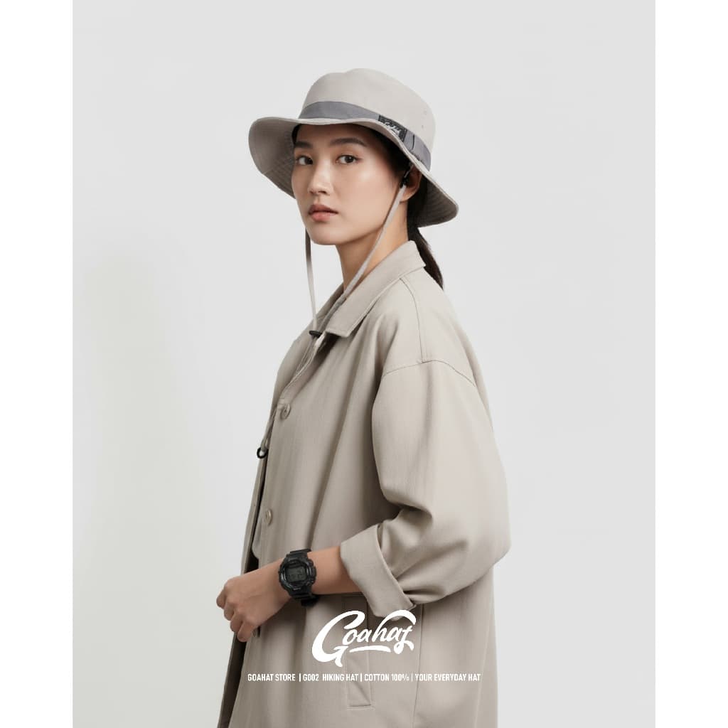 G002 Grey หมวกเดินป่า สไตล์สตรีทวินเทจ งานคอตตอนฟอกพิเศษ สีทูโทน เบา สวย ใส่สบาย รูปที่ 4
