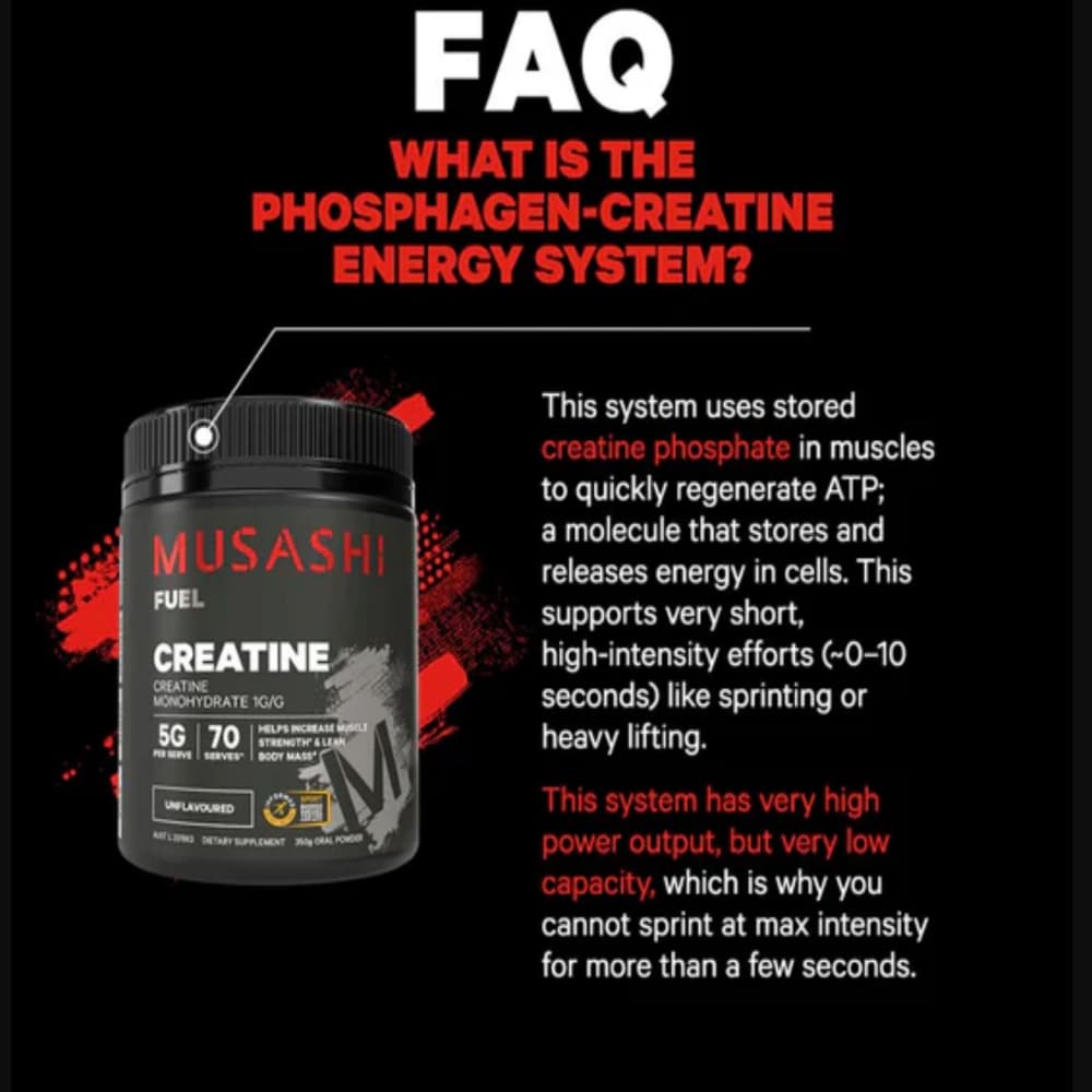 Musashi Creatine 350g ครีเอทีนผง เสริมประสิทธิภาพการออกกำลังกาย ไม่มีรสชาติ รูปที่ 4