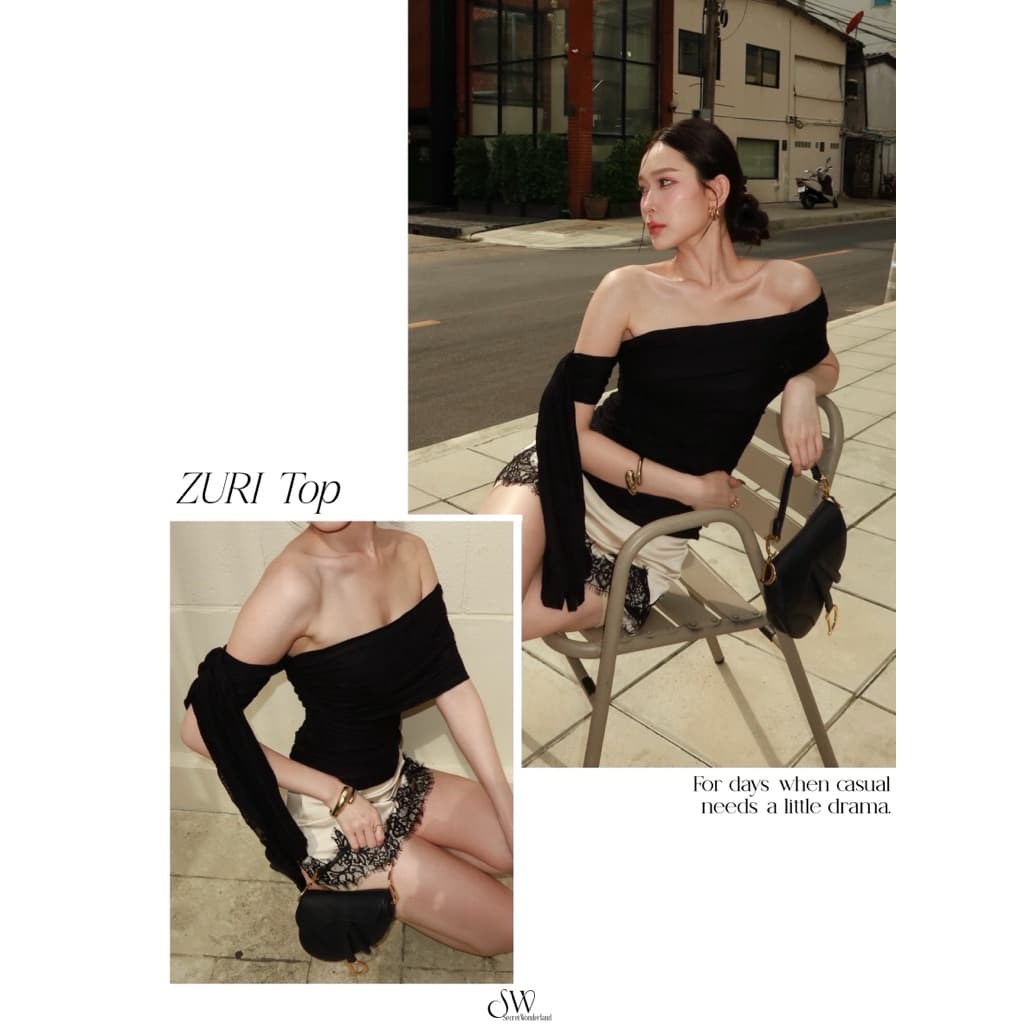 Zuri top เสื้อปาดไหล่ รูปที่ 3