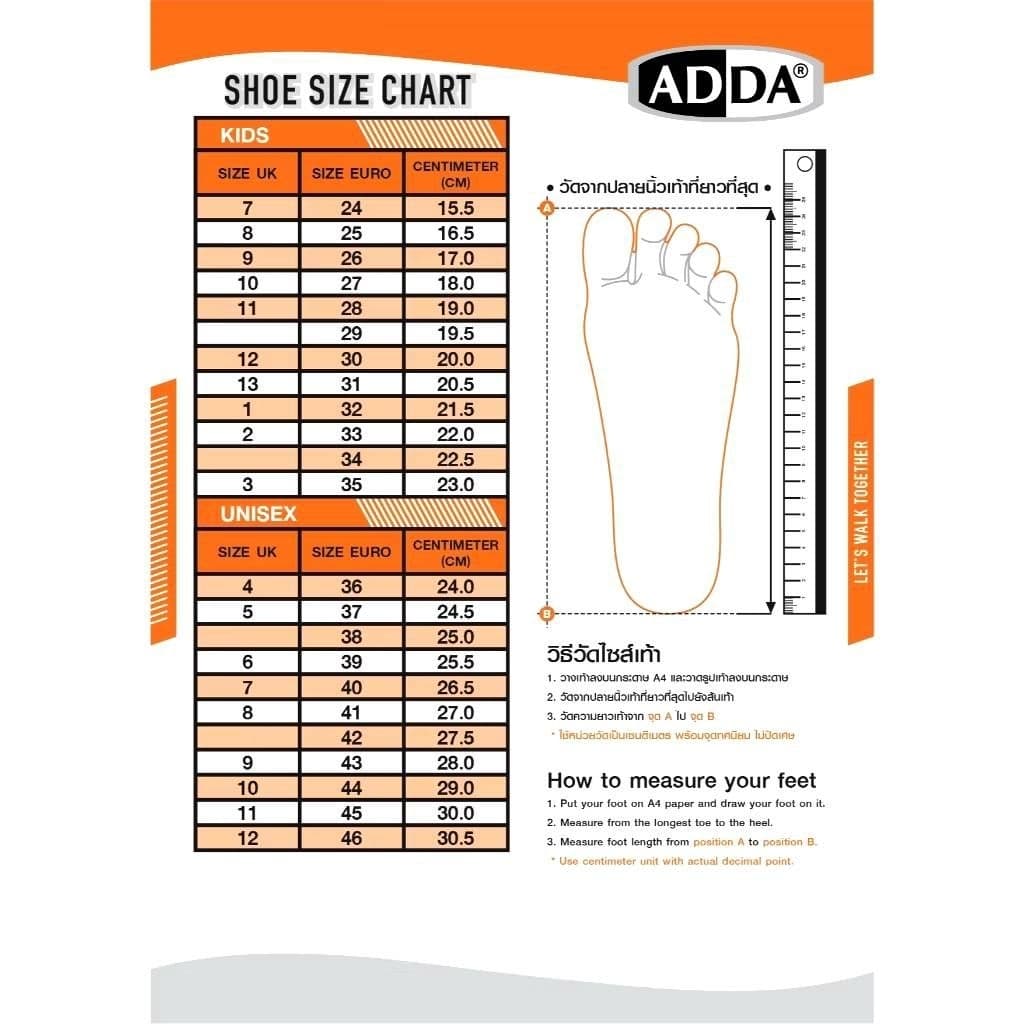 ADDA​ รุ่น 5TD88​M4 รองเท้า​แตะหัวโตแบบสวม รองเท้า​ลำลอง​ ไซส์ : 7 -​ 10 รูปที่ 9