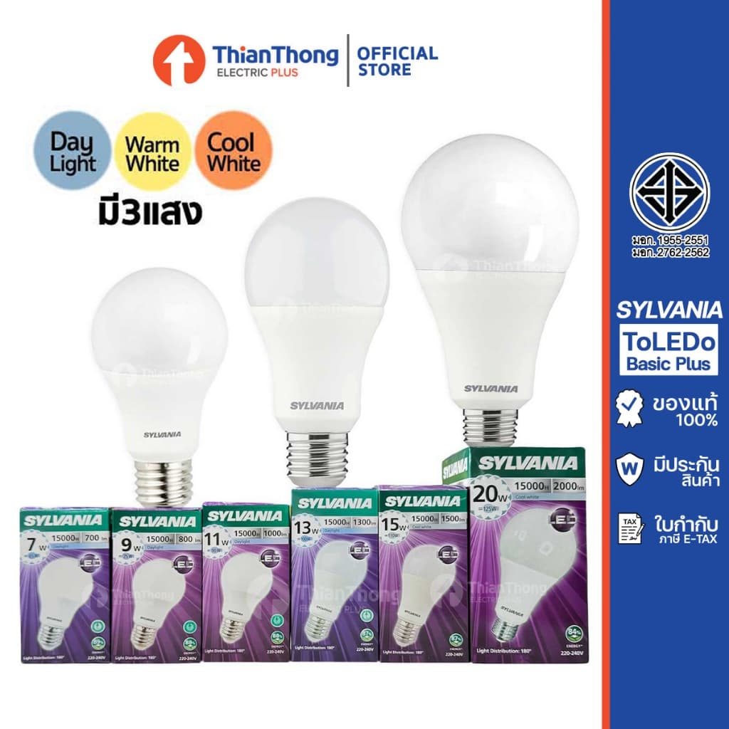 Sylvania หลอดไฟ ซิลวาเนีย LED Bulb ToLEDo Basic Plus 7W 9W 11W 13W A60 E27 รูปที่ 6