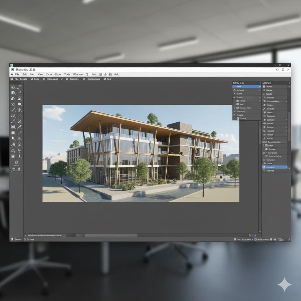SketchUp Pro 2026 + V-Ray 7.20 โปรแกรมออกแบบ 3D เขียนแบบและเรนเดอร์ภาพเสมือนจริง รูปที่ 2