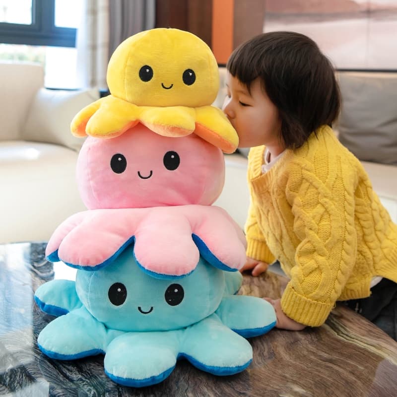 ตุ๊กตาปลาหมึก ของเล่นตุ๊กตา 20 ซม ตุ๊กตา ตุ๊กตาปลาหมึก ตุ๊กตาปลาหมึกเปลี่ยนอารมณ์ เปลี่ยนหน้า หมึกสองหน้า ตุ๊กตาสัตว์น รูปที่ 2