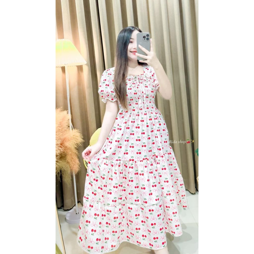 SP shop ชุดเดรส อกสม็อค ผ้าไหมอิตาลี ใส่เที่ยว ใส่คลุมท้องได้ รูปที่ 7