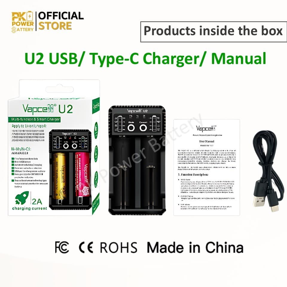เครื่องชาร์จ Vapcell U2 ชาร์จแรงสูงสุด 2A รูปที่ 8
