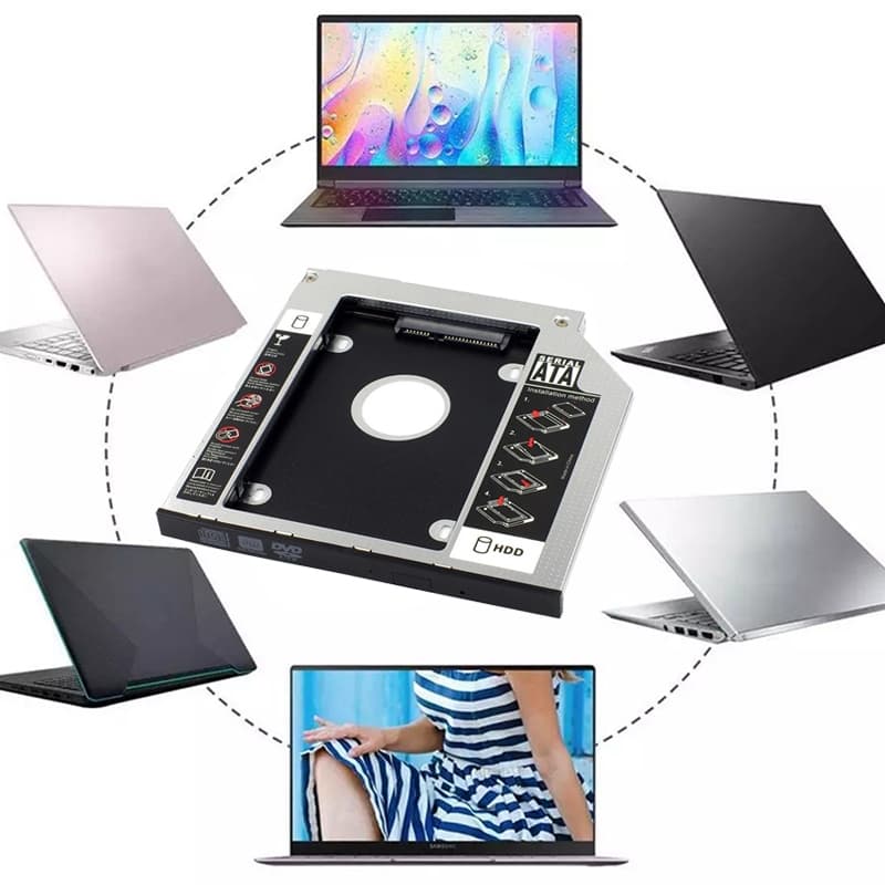 ถาดแปลงใส่HDD SSD ในช่อง DVD Notebook9.0/9.5/12.7mm Tray SATA 2nd HDD SSD Hard Drive Caddy ถาดแปลง for Laptop Notebook รูปที่ 8