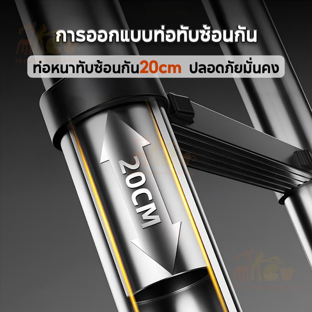 บันได บันไดพับได้ บันไดสแตนเลส บันไดช่าง รับน้ำหนักได้ 500KG ความยาว1.9-6เมตร ยืดหดได้ พกพาสะดวก แข็งแรงไม่โยก ทนทาน รูปที่ 7