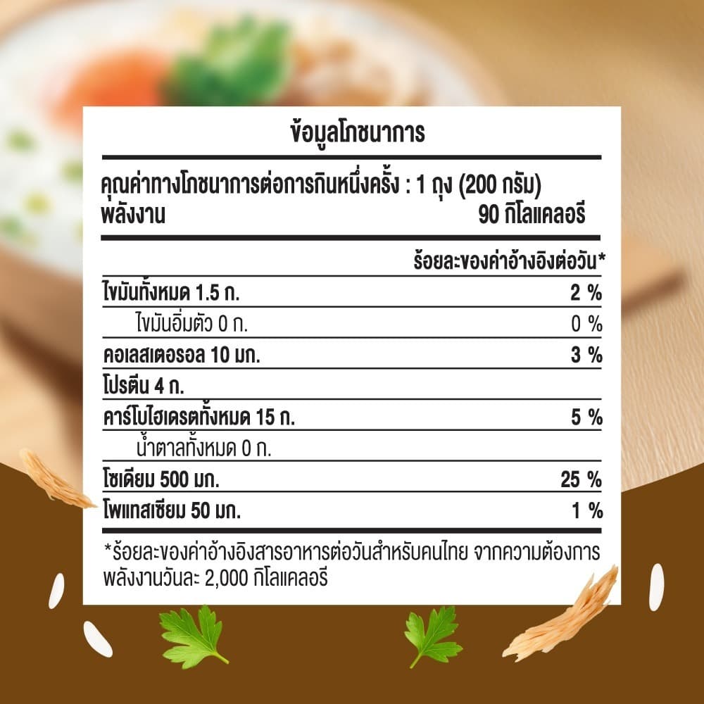Ajinomoto Quick Meal ควิก มีล โจ๊กหมูพร้อมทาน 200 กรัม 2 ซอง และควิก มีล โจ๊กไก่พร้อมทาน 200 กรัม 2 ซอง รูปที่ 6