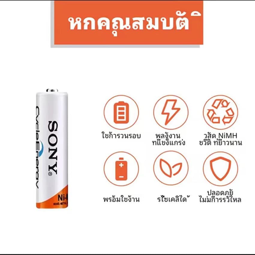sony ถ่านชาร์จ aa 4600 mah และ aaa 4300 mah nimh rechargeable battery/aa4600-aaa4300 รูปที่ 3