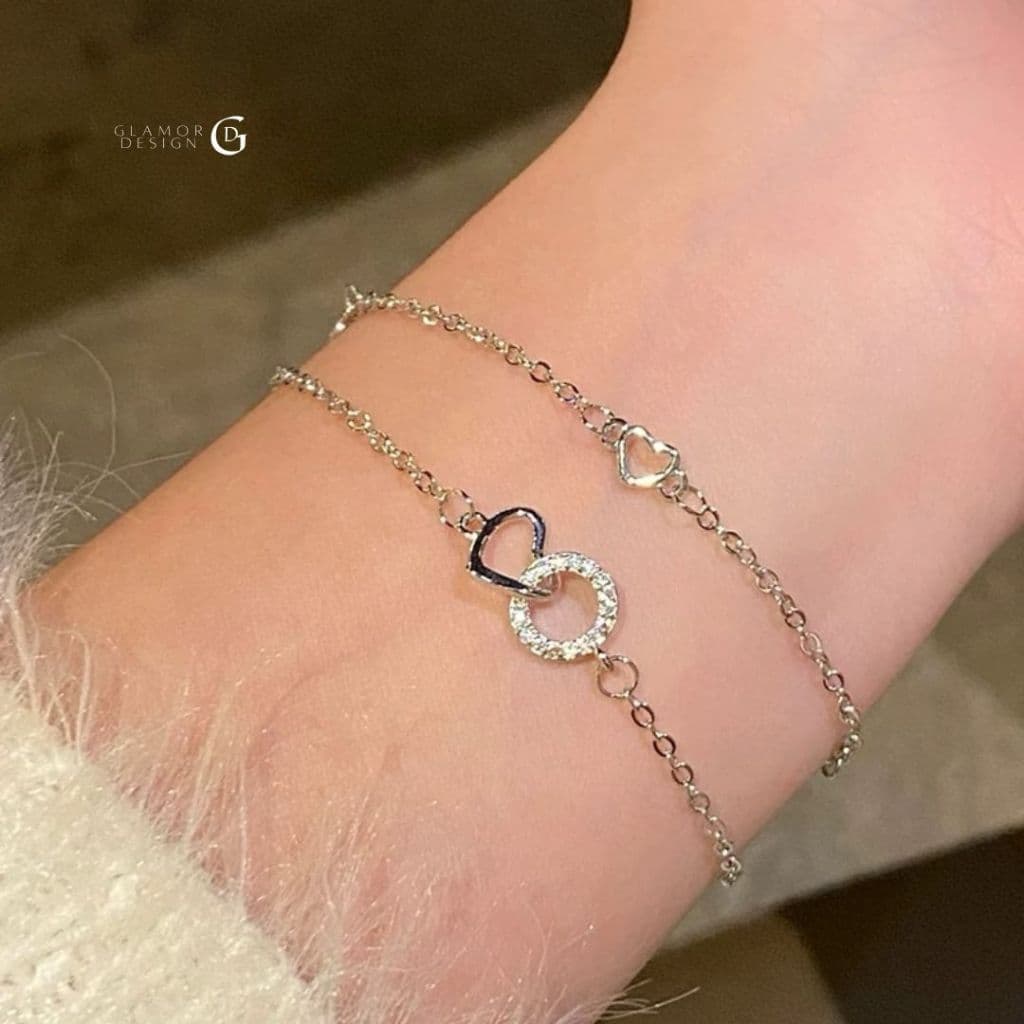 GLAMORกำไลข้อมือเงินแท้ Love-Loop สร้อยข้อมือเชื่อมโยงความรัก กำไลผู้หญิงสไตล์เกาหลี กำไลแฟชั่น รูปที่ 4